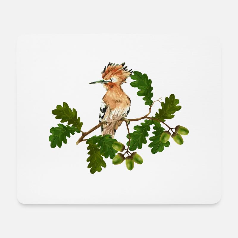Bunter Vogel - Mousepad (Querformat) - Weiß