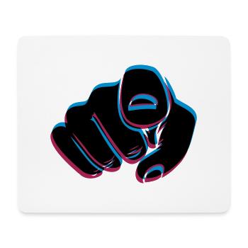 3D Effekt Hand - Mousepad (Querformat) - Weiß - Vorne