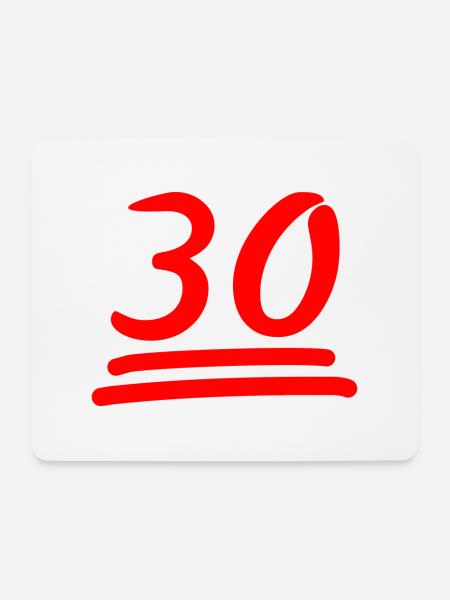 30- 30.Geburtstag-Runder Geburtstag - Mousepad (Querformat) - Weiß