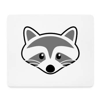 Tête de raton laveur mignon - Tapis de souris (format paysage) - blanc - Devant