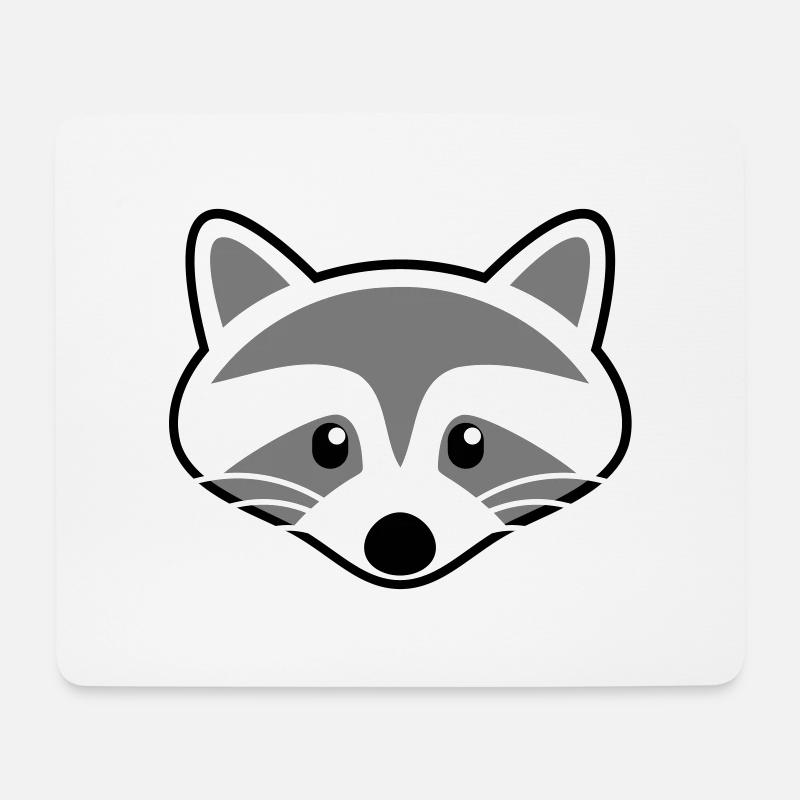 Süßer Waschbär Kopf - Mousepad (Querformat) - Weiß