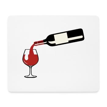 red wine bottle pours glass foot alcohol humor - Mouse Pad (horizontal) - white - Front