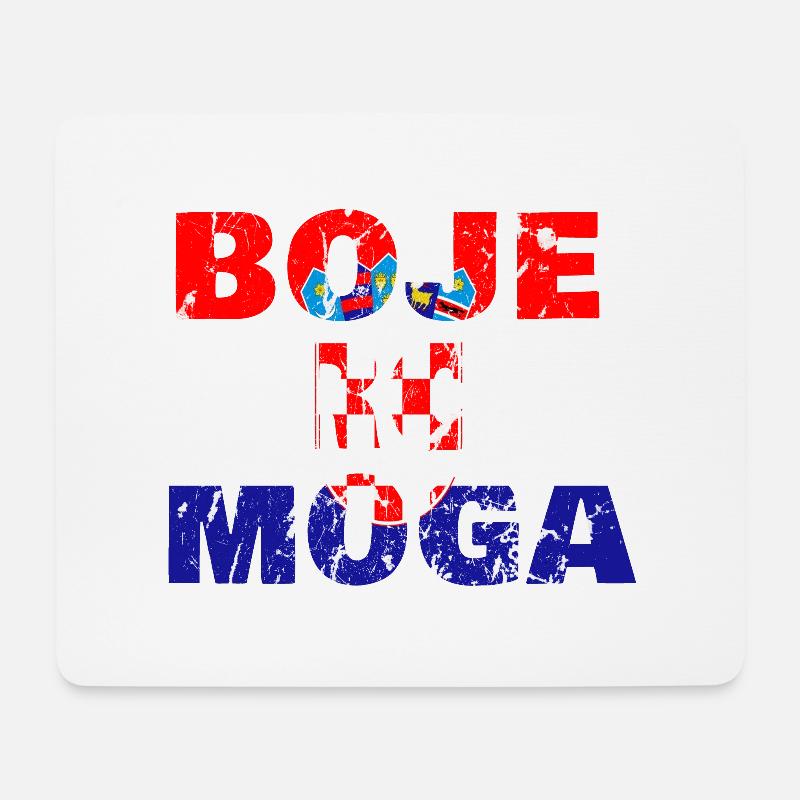 Croatie Drapeau croate - Tapis de souris (format paysage) - blanc