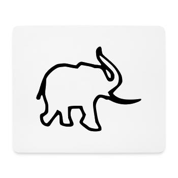 Mammouth - Tapis de souris (format paysage) - blanc - Devant