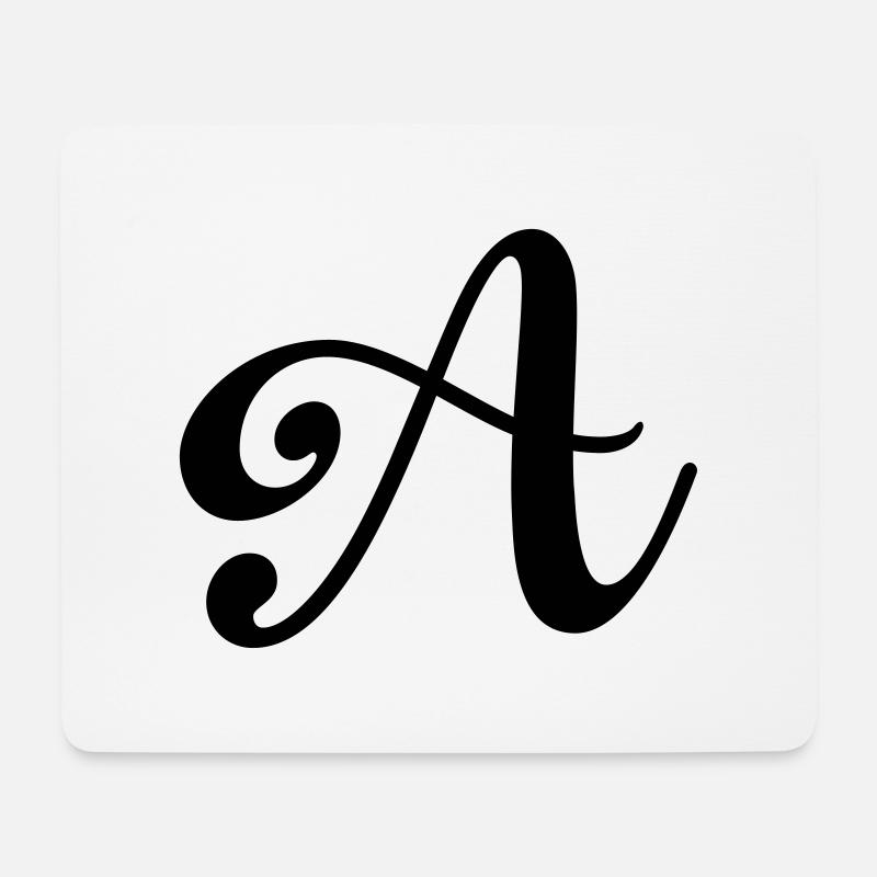 letter a - Mouse Pad (horizontal) - white