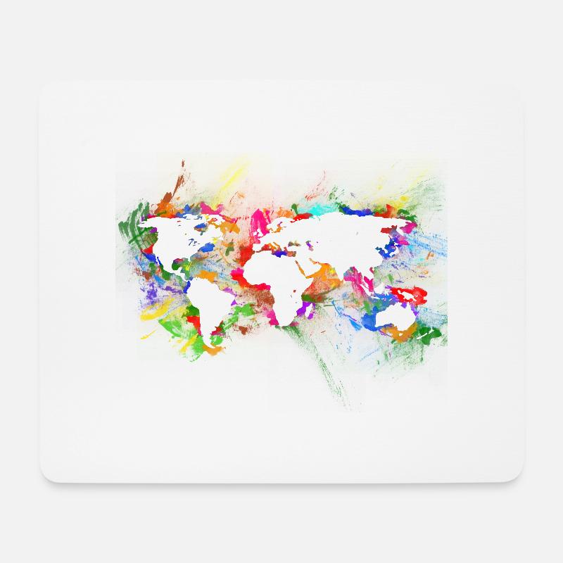 WORLD MAP abstract - Mousepad (Querformat) - Weiß