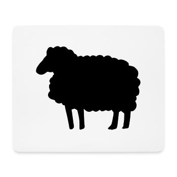 Farbe anpassbar Lustiges Schaf Silhouette Geschenk - Tapis de souris (format paysage) - blanc - Devant
