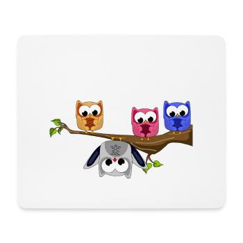 Be Different! - Süßer Fun Spruch - Eulen Motto - Mousepad (Querformat) - Weiß - Vorne