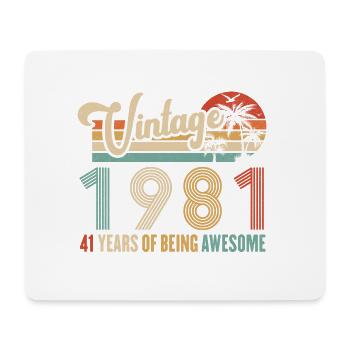 Vintage 1981 Anniversary 41 years to be Awesome - Mouse Pad (horizontal) - white - Front