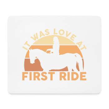 It Was Love at First Ride Horses Horse Rider - Mousepad (Querformat) - Weiß - Vorne