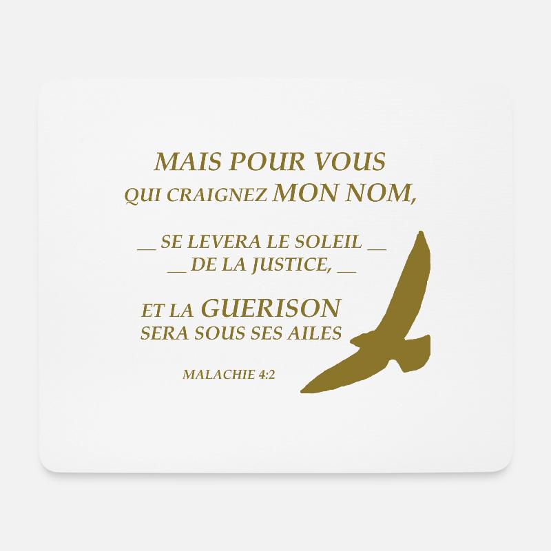 MALACHIE 4:2 - VERSET DE LA BIBLE - CHRETIEN - Tapis de souris (format paysage) - blanc