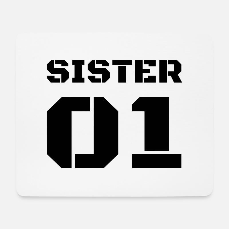 T-Shirt Design "Sister 01" - Mousepad (Querformat) - Weiß
