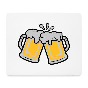 Bier Krüge anstoßen - Mousepad (Querformat) - Weiß - Vorne