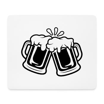Anstoßen Bier Krüge - Mousepad (Querformat) - Weiß - Vorne
