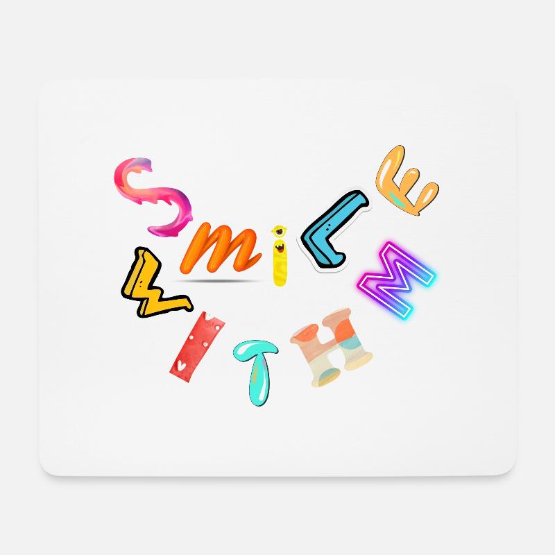 Smile with me - Mousepad (Querformat) - Weiß