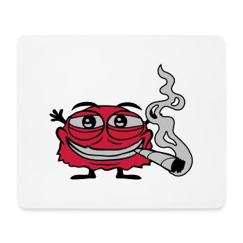 Weed rauchendes lustiges Monster - Mousepad (Querformat) - Weiß - Vorne