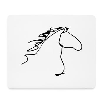 Horse head oneline - Mouse Pad (horizontal) - white - Front