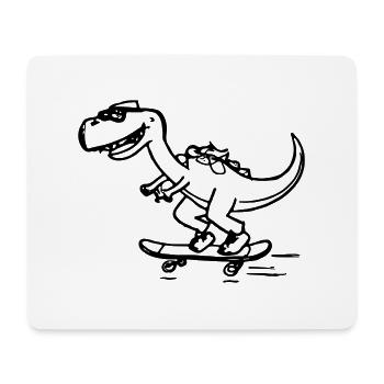 Dinosaurier Skateboard Lustig Geschenkidee - Mousepad (Querformat) - Weiß - Vorne