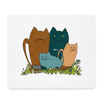 Chats - Tapis de souris (format paysage) - blanc - Devant