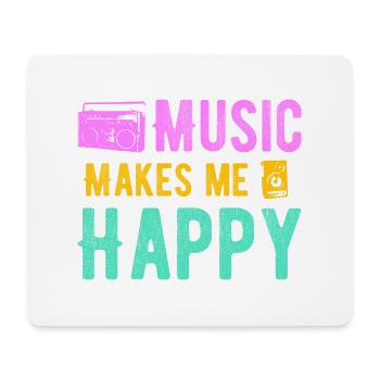 Music makes me happy - Mouse Pad (horizontal) - white - Front