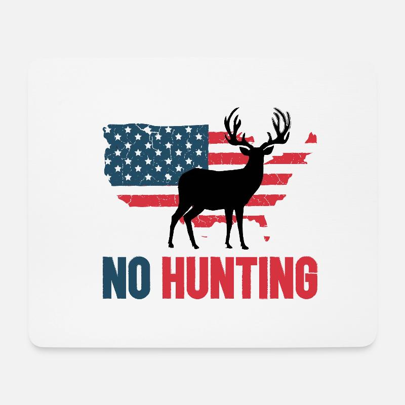 Anti Chasse Keine Jagd USA - Mousepad (Querformat) - Weiß