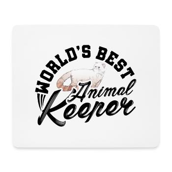 Worl's Best Animal Keeper Animal Lover Zookeeper Z - Mousepad (Querformat) - Weiß - Vorne