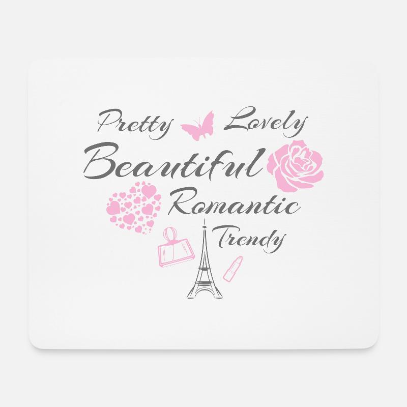 Schönes romantisches Design - Mousepad (Querformat) - Weiß