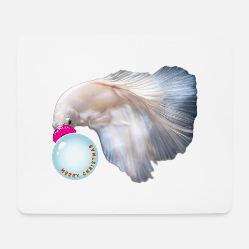 Frohe Weihnachten Fischballon - Mousepad (Querformat) - Weiß