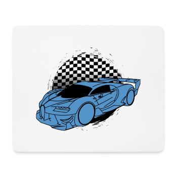 Buga Sports Car Raceflag - Tapis de souris (format paysage) - blanc - Devant