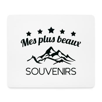 mes plus beaux souvenirs de neige cadeau - Tapis de souris (format paysage) - blanc - Devant