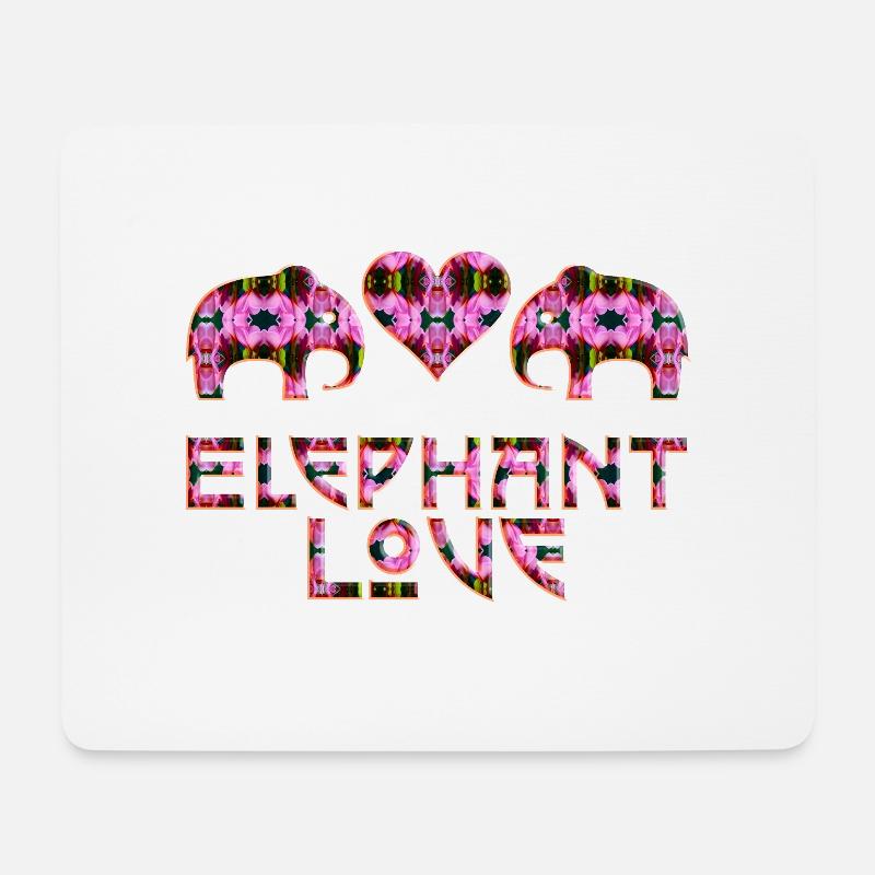 ElefantenLiebe pink - Mousepad (Querformat) - Weiß