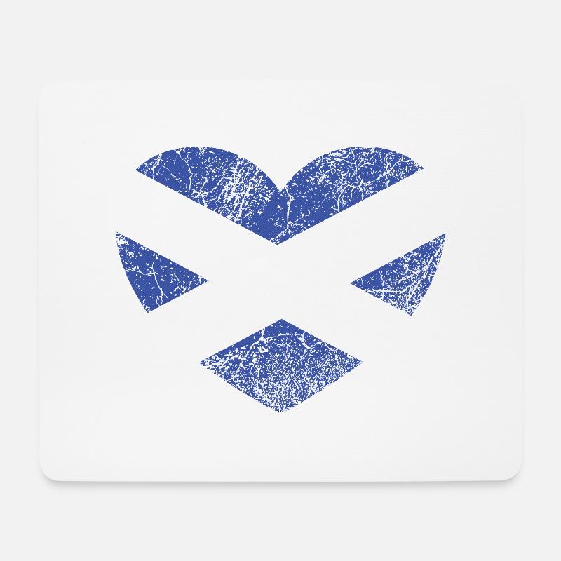 Vintage Scottish Heart Flag, Saltire - Mousepad (Querformat) - Weiß