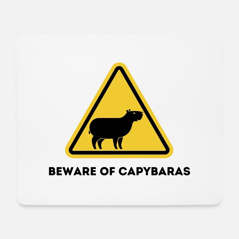 Beware of capybaras - Mousepad (Querformat) - Weiß