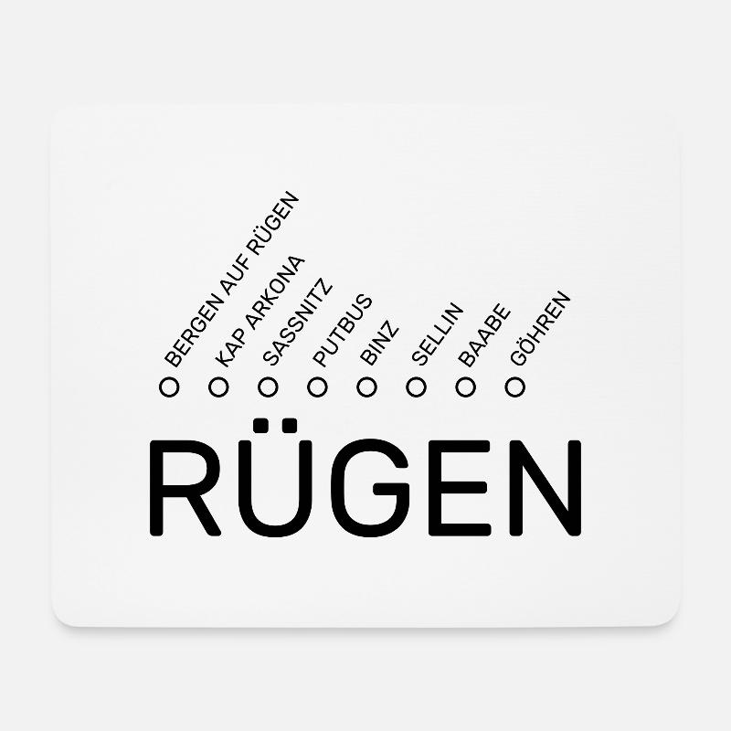 Rügen Haltepunkte - Mousepad (Querformat) - Weiß