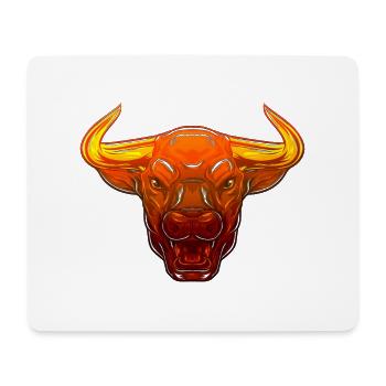 Bullenkopf Kuh Schwarz Weiß Niedlich Rot Lustiger Rancher Bulle - Mousepad (Querformat) - Weiß - Vorne
