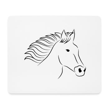 Horse horse head black - Mouse Pad (horizontal) - white - Front