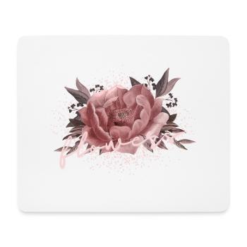 Flowers Pfingstrose Rosa - Mousepad (Querformat) - Weiß - Vorne