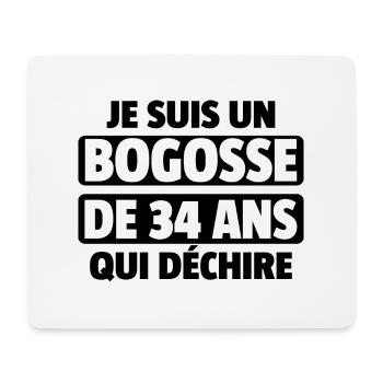 bogosse de 34 ans / cadeau homme de 34 ans - Tapis de souris (format paysage) - blanc - Devant