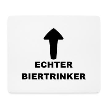 Lustiges "Echter Biertrinker" Design - Mousepad (Querformat) - Weiß - Vorne
