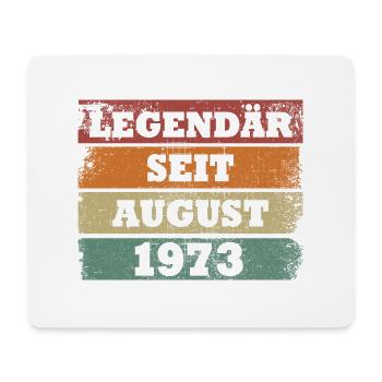 Legendär seit August 1973 Geburtstagsgeschenk - Mousepad (Querformat) - Weiß - Vorne