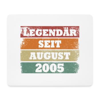 Legendär seit August 2005 Geburtstagsgeschenk - Mousepad (Querformat) - Weiß - Vorne