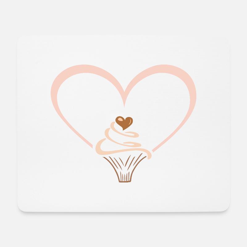 Cupcake-Liebe - Mousepad (Querformat) - Weiß