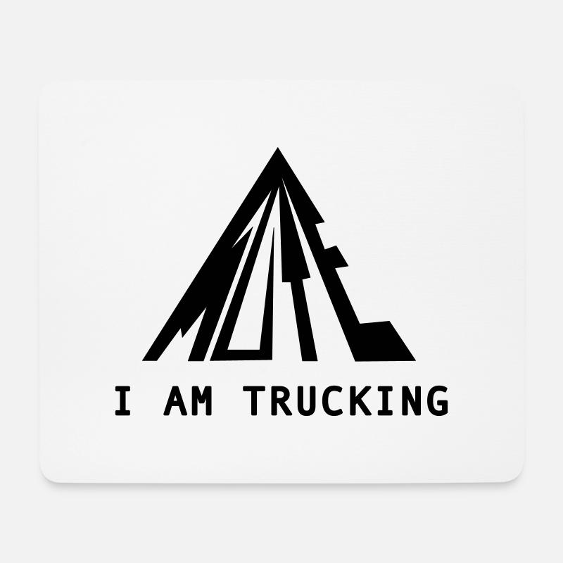 MUTE I am TRUCKING black design - Mouse Pad (horizontal) - white