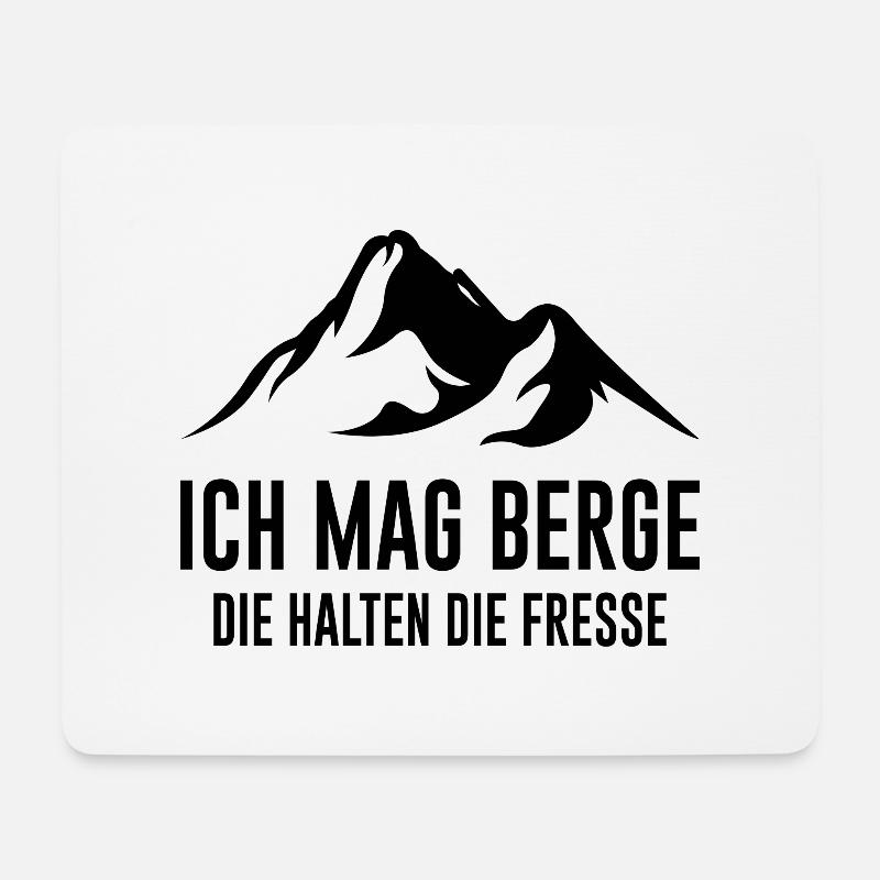 Berg Coole Sprüche Bergsport - Mousepad (Querformat) - Weiß