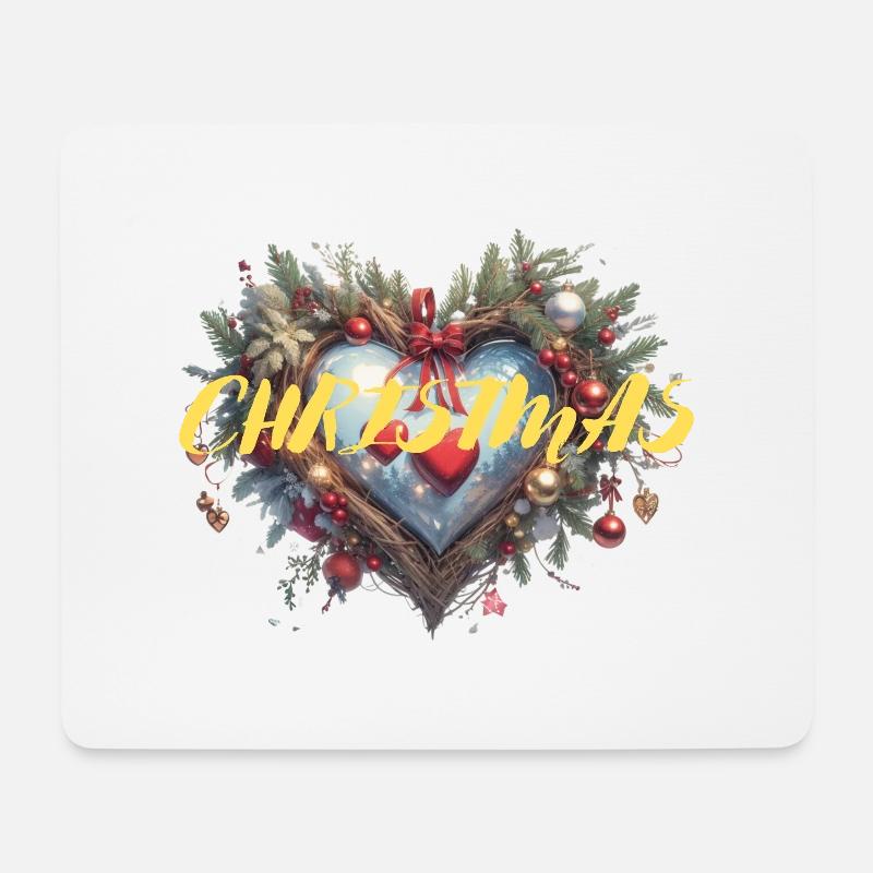 CHRISTMAS HEART - Mousepad (Querformat) - Weiß