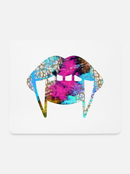 Groovy Vampirelips Light Blue Purple - Mousepad (Querformat) - Weiß