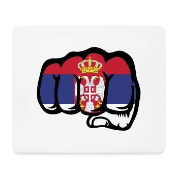 Symbole du poing du drapeau de la Serbie - Tapis de souris (format paysage) - blanc - Devant