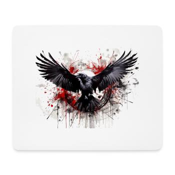 Rabe - Mousepad (Querformat) - Weiß - Vorne
