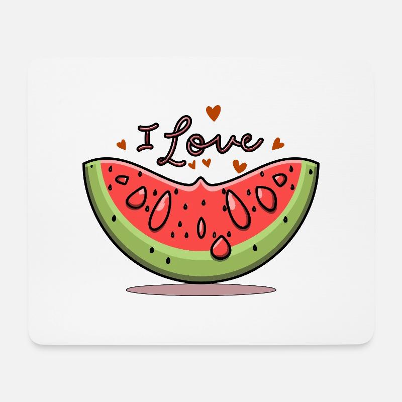 WASSERMELONE - Mousepad (Querformat) - Weiß