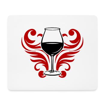 Verre de symbole de vin - Tapis de souris (format paysage) - blanc - Devant